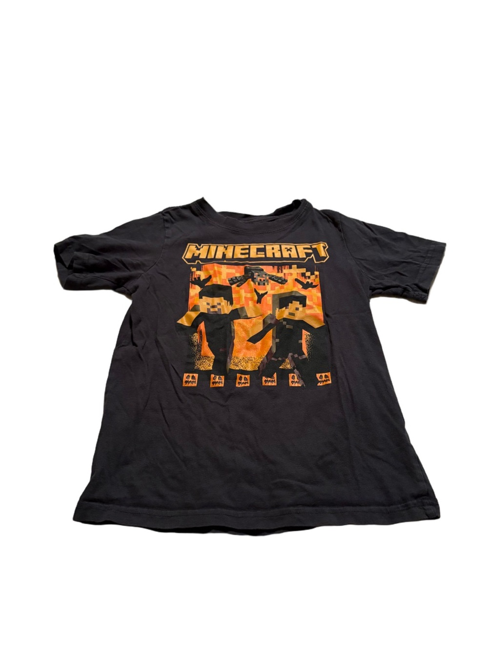 Boys Black and Orange MInecraft Halloween Shirt Size 8